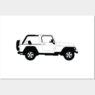 Wrangler Black Outline Posters and Art